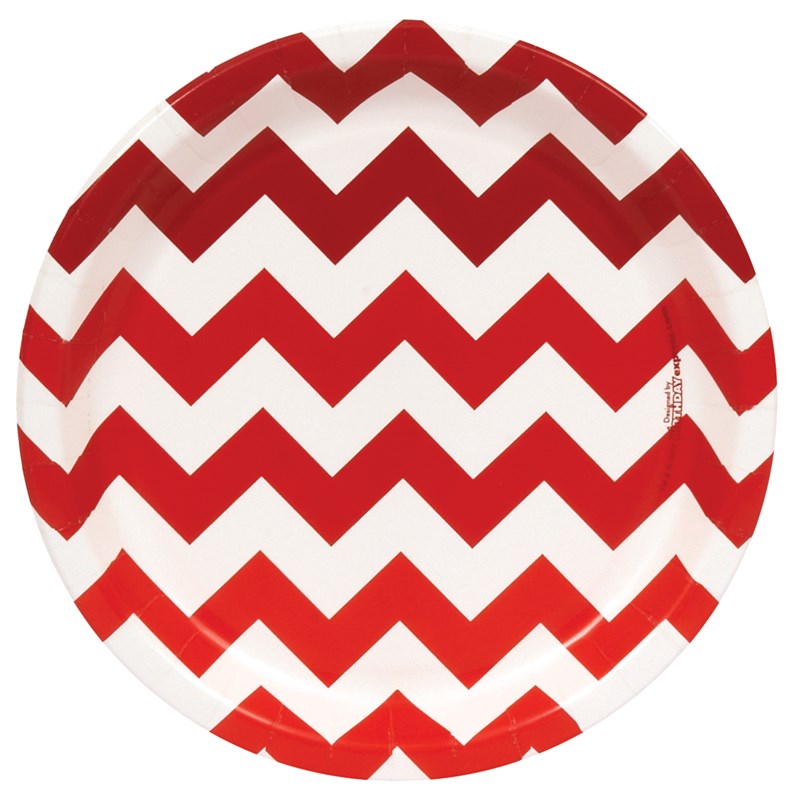 Chevron Red Dinner Plates (8 count) for the 2022 Costume season.