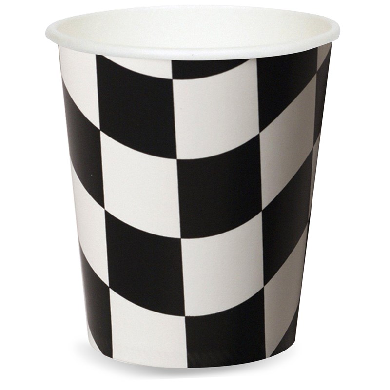 Black and White Check 9 oz. Paper Cups (8 count) for the 2022 Costume season.