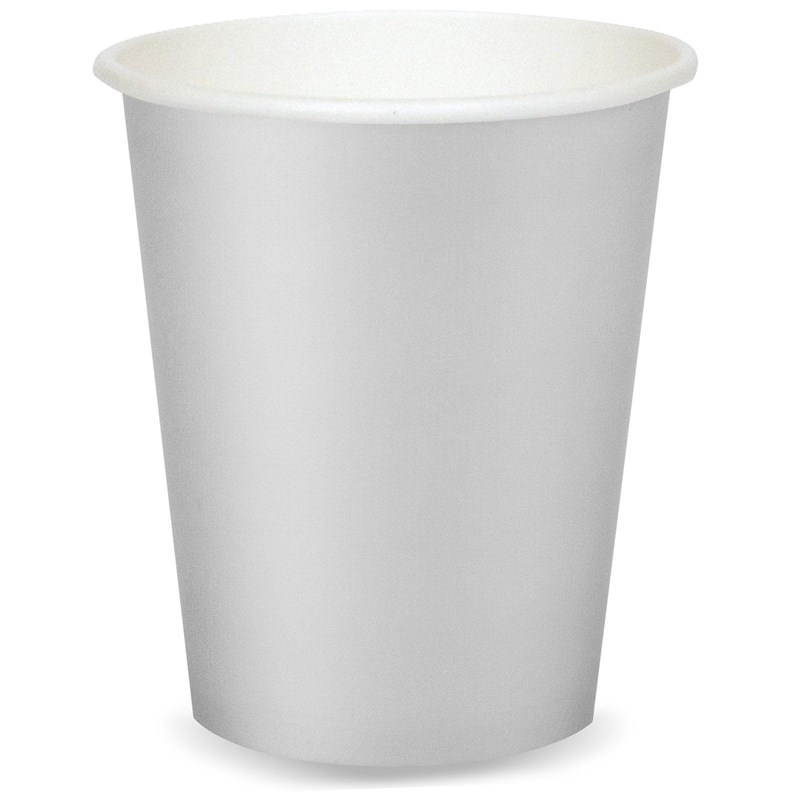 Shimmering Silver (Silver) 9 oz. Paper Cups (24 count) for the 2022 Costume season.
