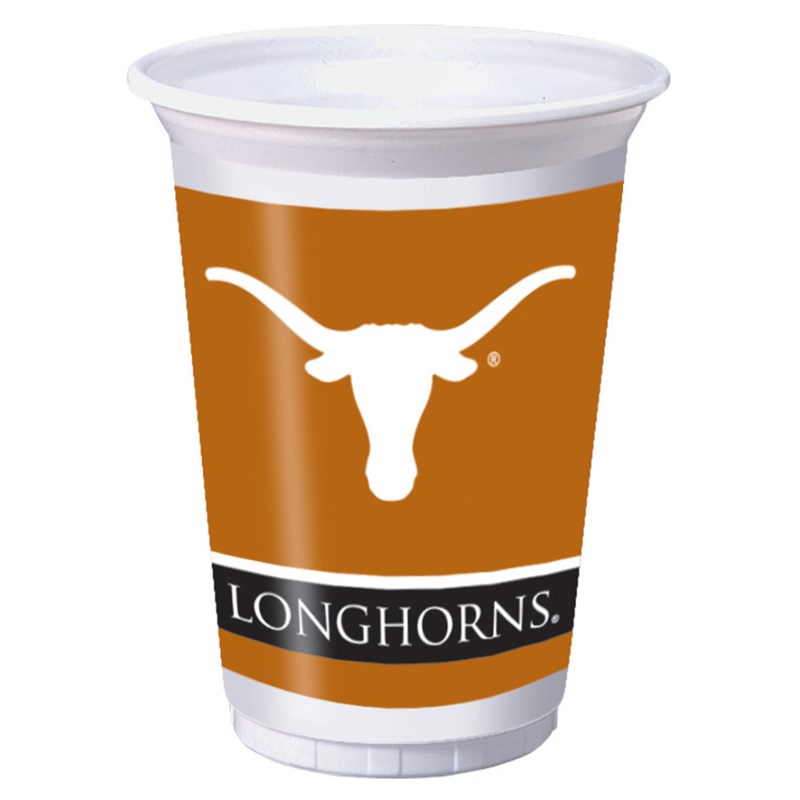 Texas Longhorns   20 oz. Plastic Cups (8 count) for the 2015 Costume season.