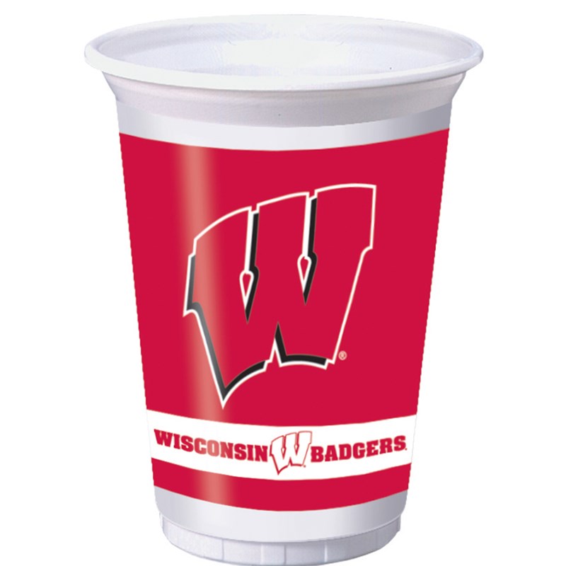 Wisconsin Badgers   20 oz. Plastic Cups (8 count) for the 2022 Costume season.