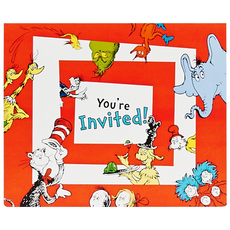 Dr. Seuss Invitations (8 count) for the 2022 Costume season.