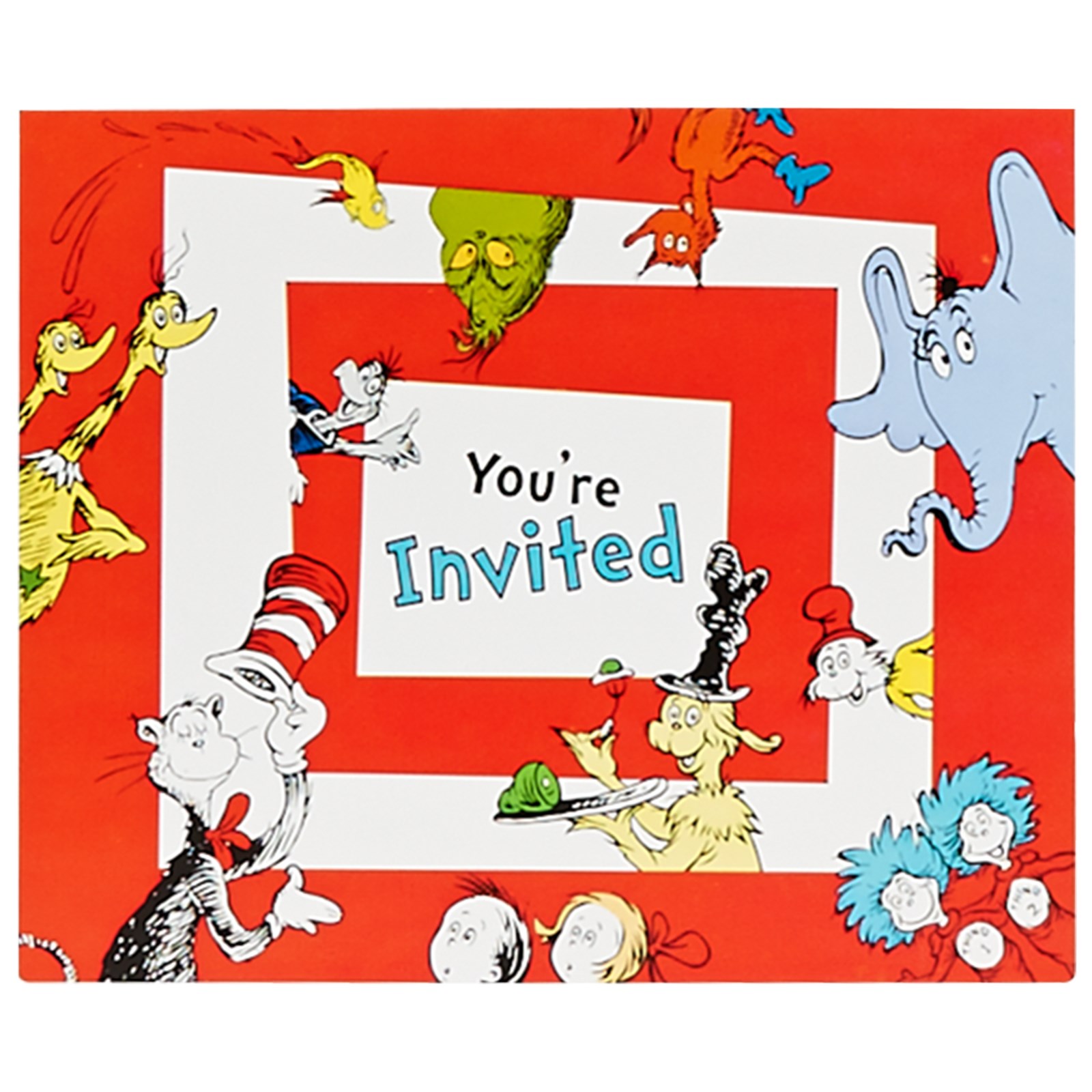 Dr. Seuss 1st Birthday Invitations 8 count