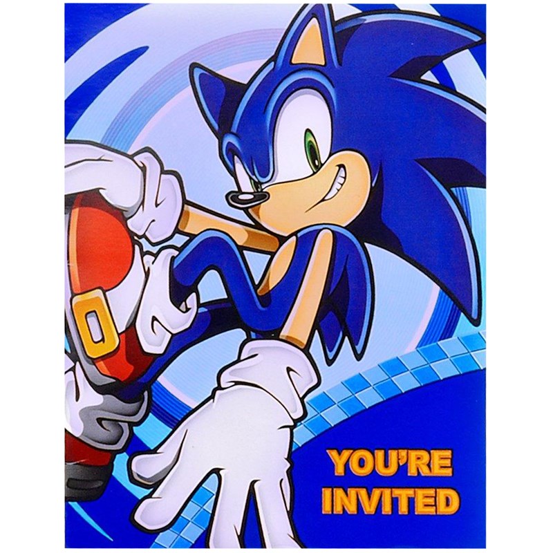 Sonic the Hedgehog Invitations (8 count) for the 2022 Costume season.