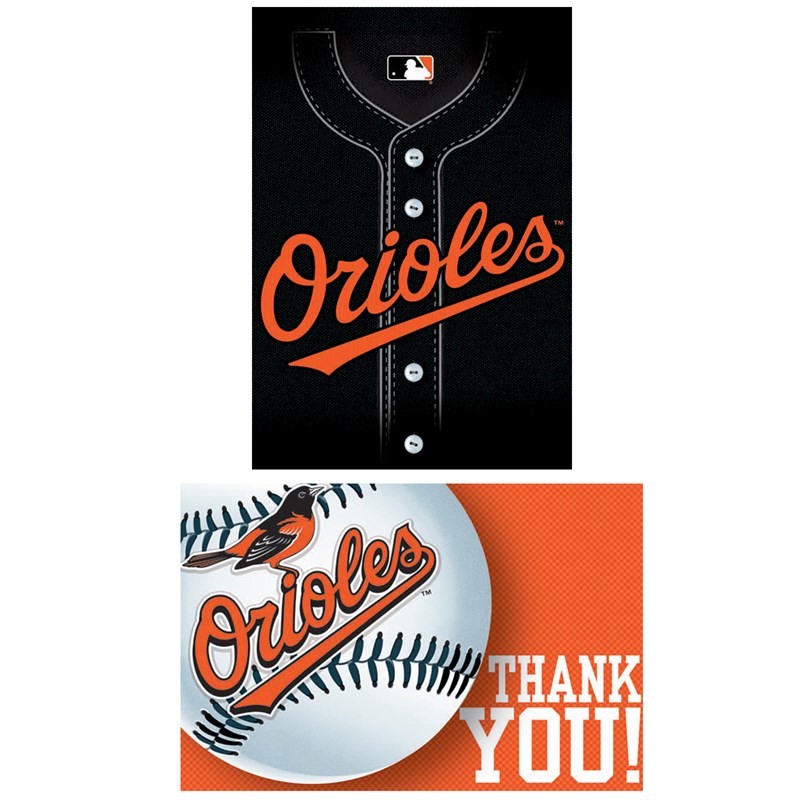 Baltimore Orioles Baseball   Invitation and Thank You Combo (8 each) for the 2022 Costume season.