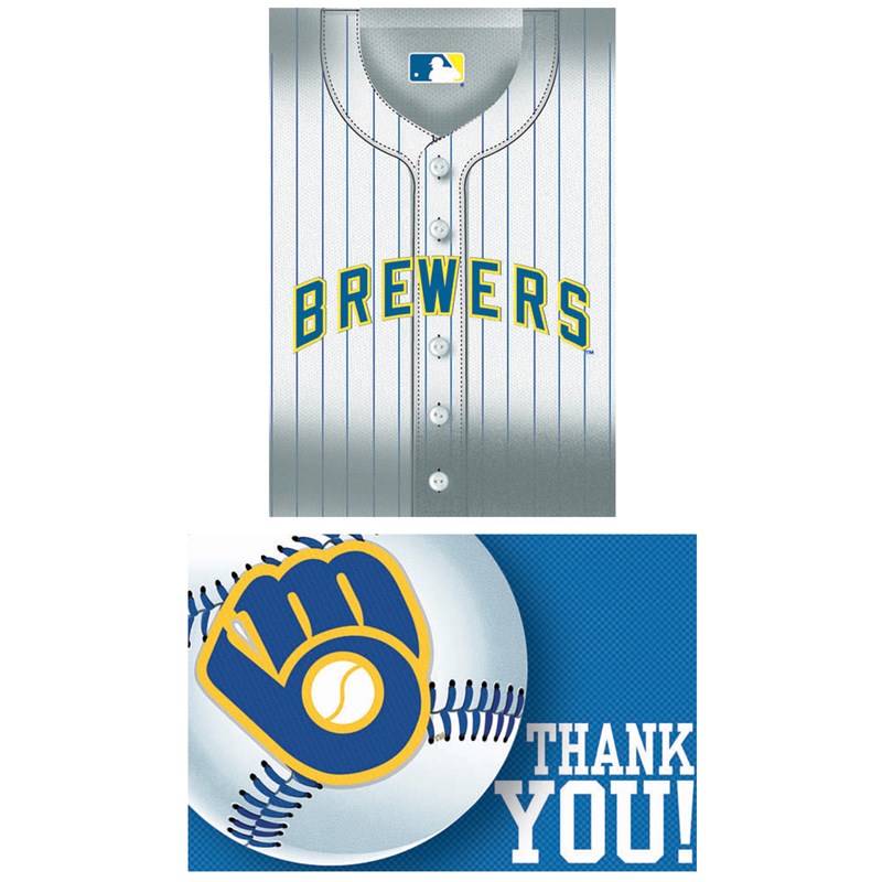 Milwaukee Brewers Baseball   Invitation and Thank You Combo (8 each) for the 2022 Costume season.