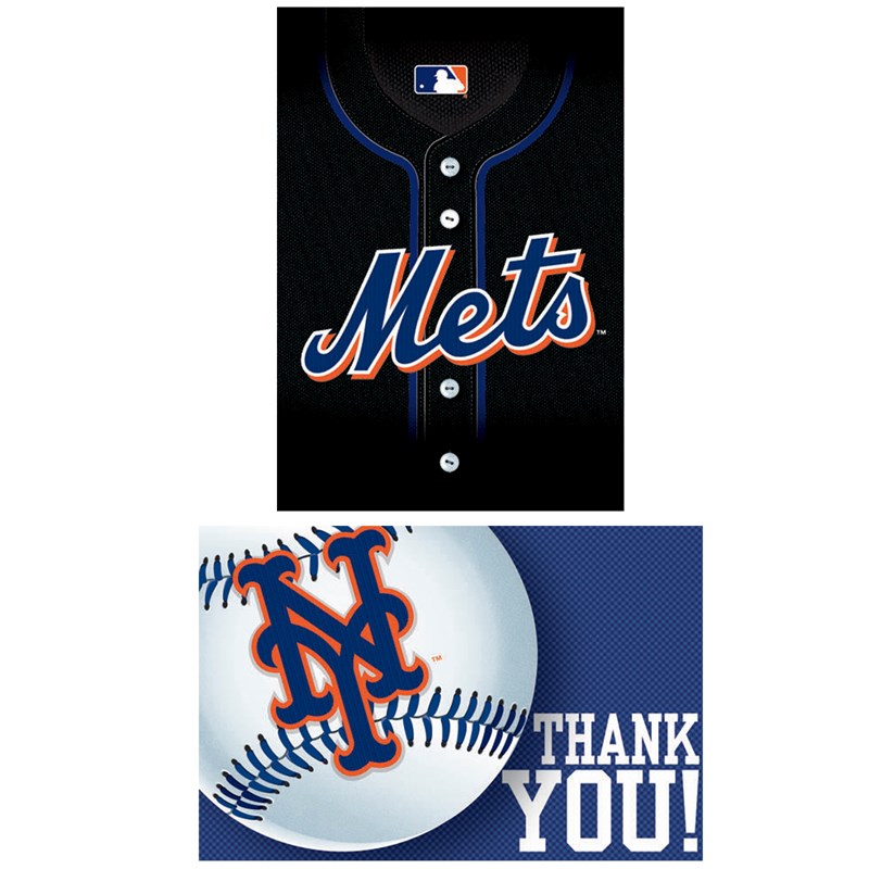 New York Mets Baseball   Invitation and Thank You Combo (8 each) for the 2022 Costume season.