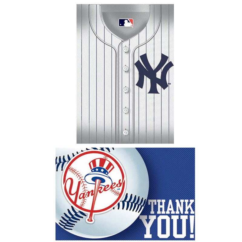 New York Yankees Baseball   Invitation and Thank You Combo (8 each) for the 2022 Costume season.