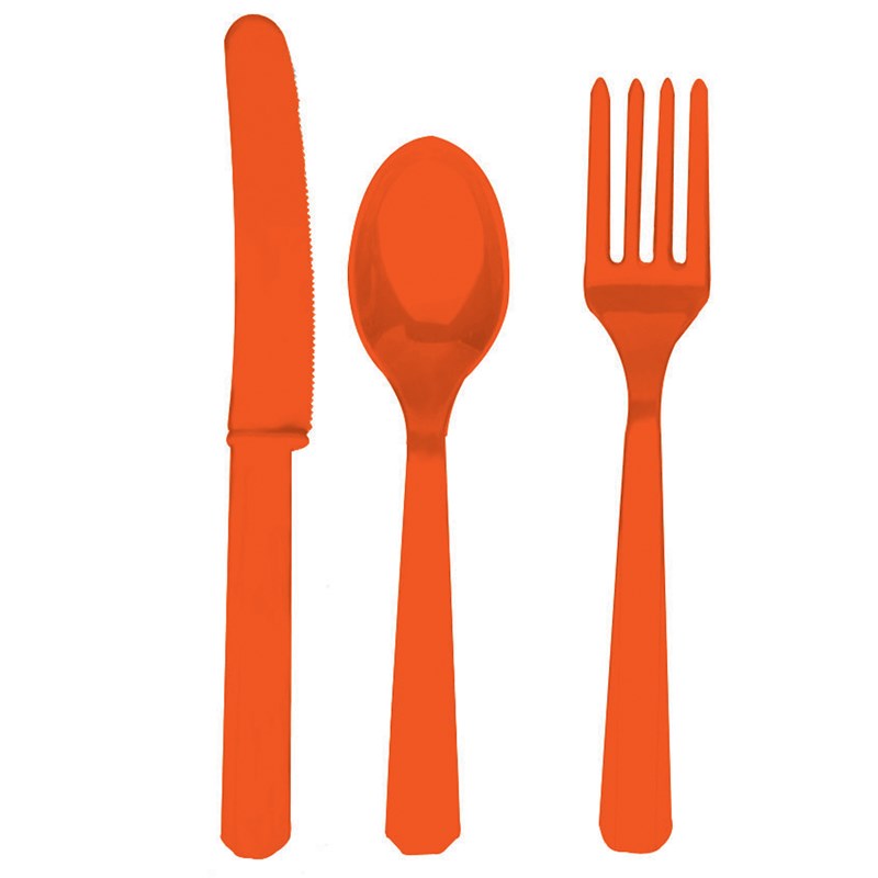 Orange Forks, Knives Spoons (8 each) for the 2022 Costume season.