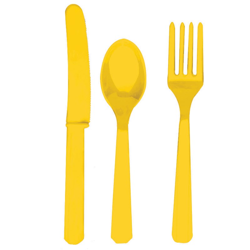 Yellow Sunshine Forks, Knives Spoons (8 each) for the 2022 Costume season.
