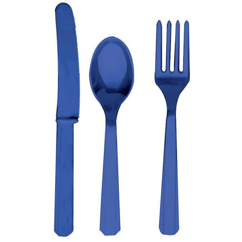 Bright Royal Blue Forks, Knives Spoons (8 each) for the 2022 Costume season.