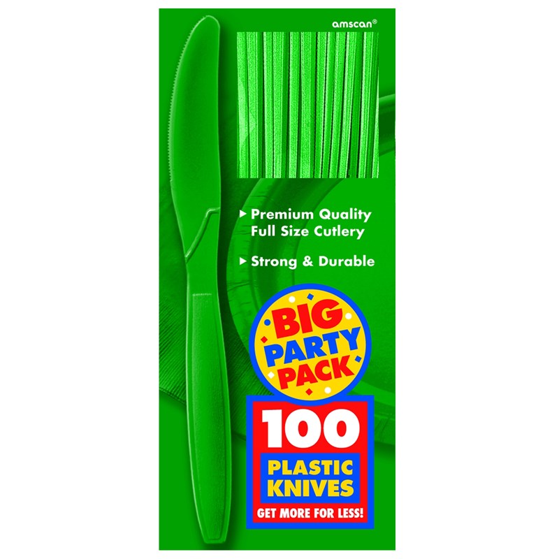 Festive Green Big Party Pack   Knives (100 count) for the 2022 Costume season.