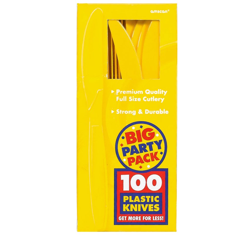 Yellow Sunshine Big Party Pack   Knives (100 count) for the 2022 Costume season.