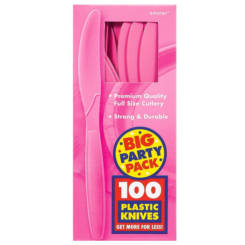 Bright Pink Big Party Pack   Knives (100 count) for the 2022 Costume season.