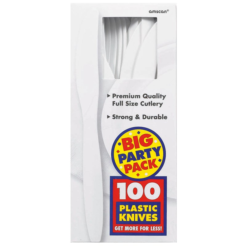 Frosty White Big Party Pack   Knives (100 count) for the 2022 Costume season.