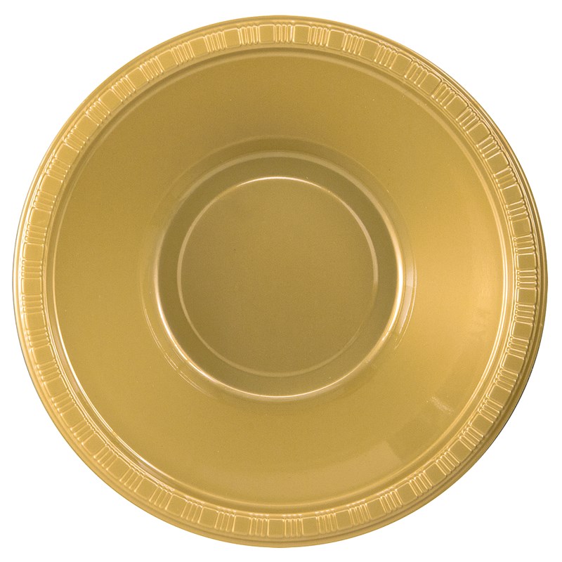 Glittering Gold (Gold) Plastic Bowls (20 count) for the 2022 Costume season.