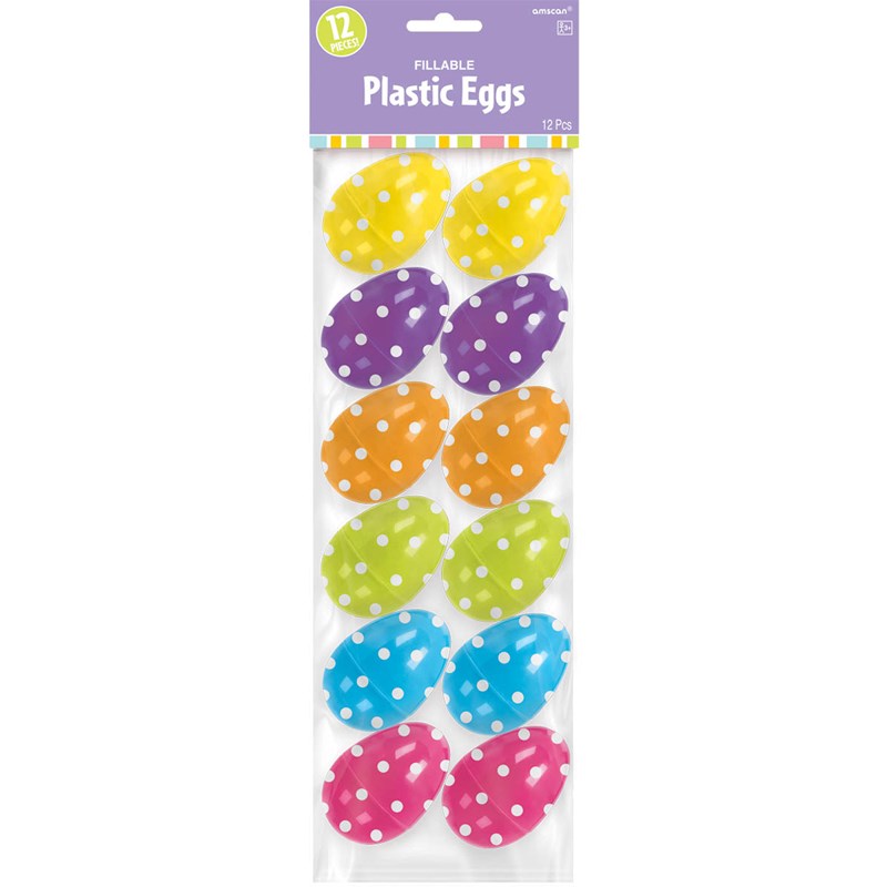 Easter Polka Dot Small Plastic Easter Eggs (12) for the 2022 Costume season.