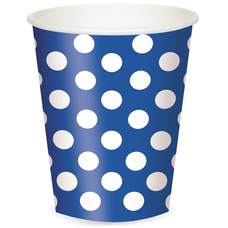 Blue and White Dots 12 oz. Cups (6) for the 2022 Costume season.