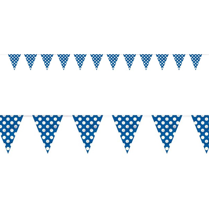 Blue and White Dots Flag Banner for the 2022 Costume season.