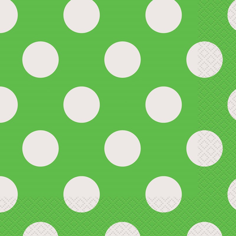 Green and White Dots Lunch Napkins (16) for the 2022 Costume season.