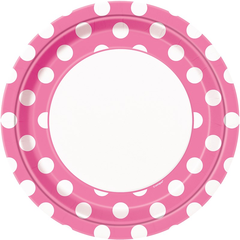 Pink and White Dots Dinner Plates (8) for the 2022 Costume season.