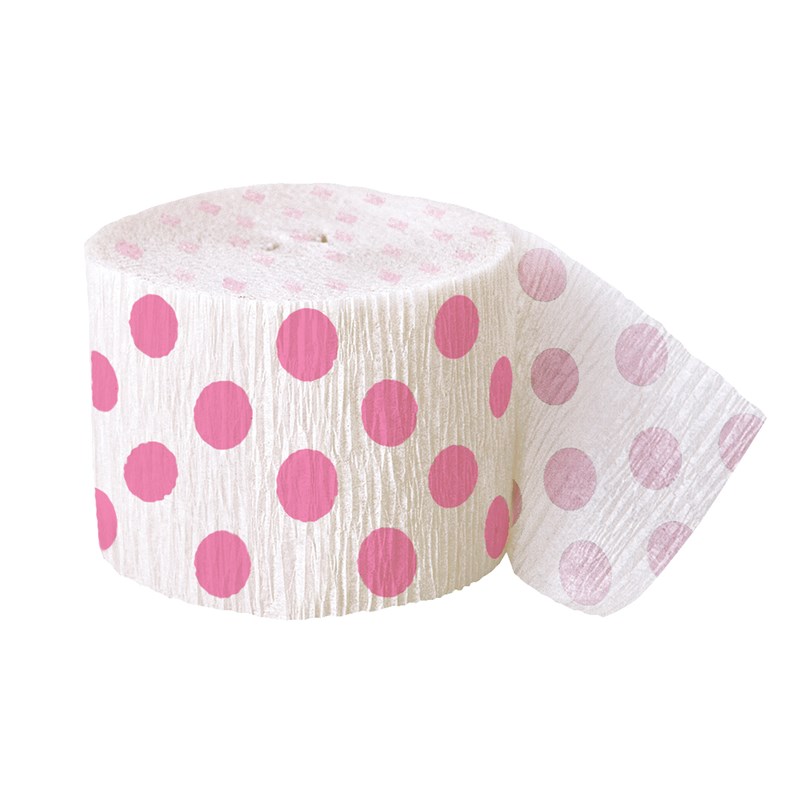 Pink and White Dots Crepe Paper for the 2022 Costume season.