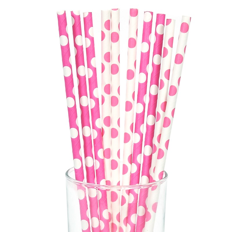 Pink and White Dot Straws (10) for the 2022 Costume season.