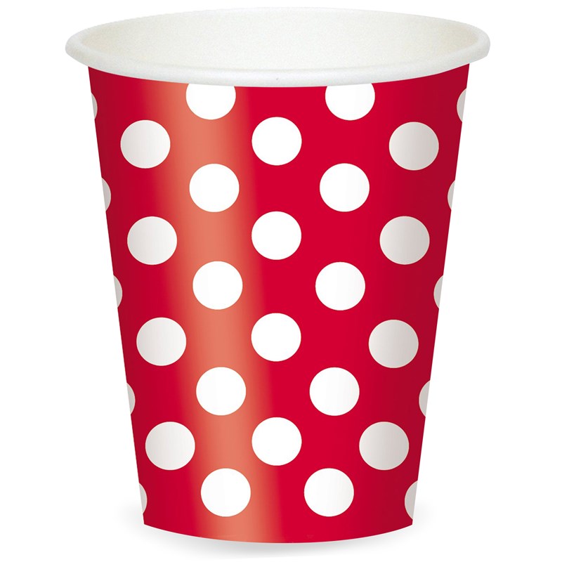 Red and White Dots 12 oz. Cups (6) for the 2022 Costume season.