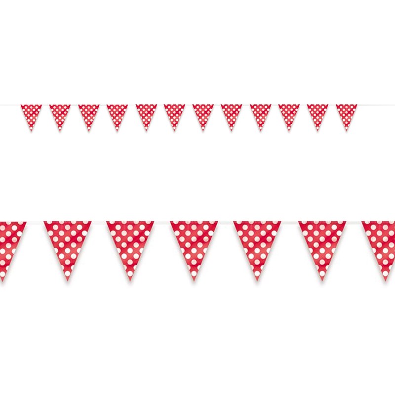 Red and White Dot Flag Banner for the 2022 Costume season.