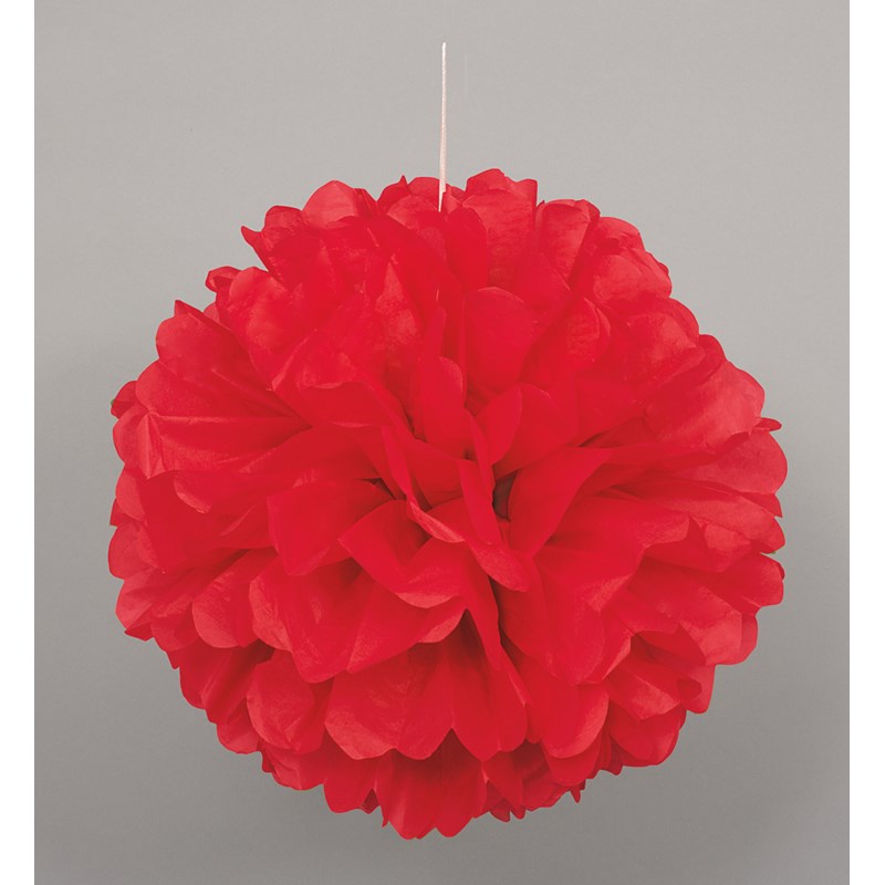 Red Hanging Puff Ball for the 2022 Costume season.