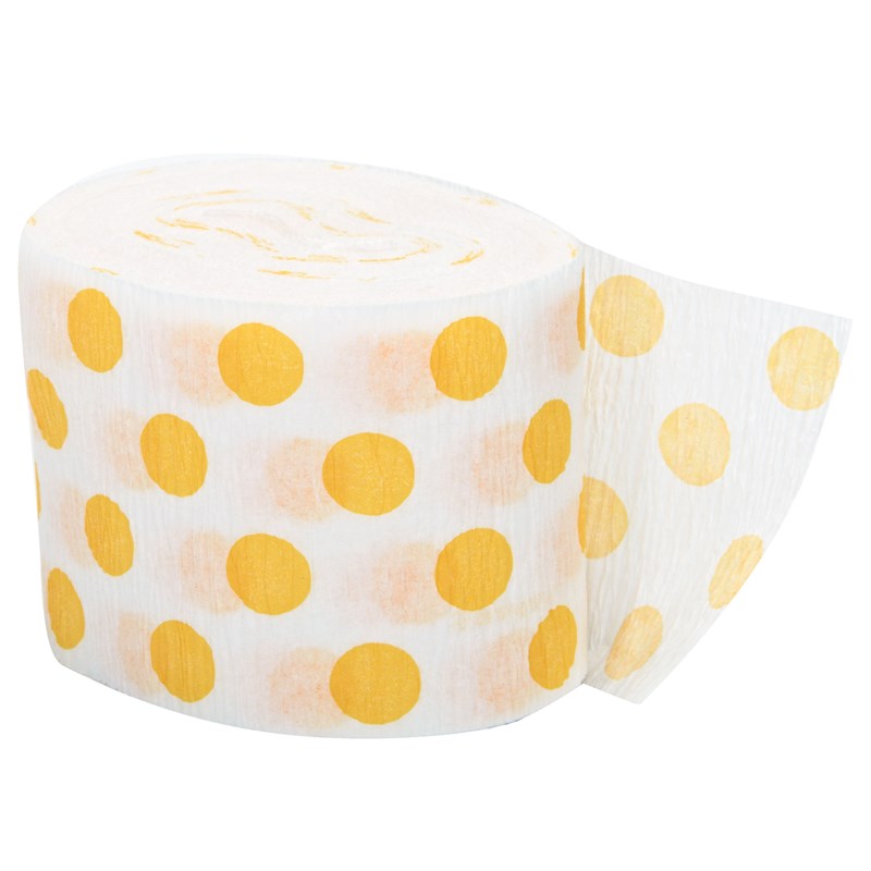 Yellow and White Dots Crepe Paper for the 2022 Costume season.