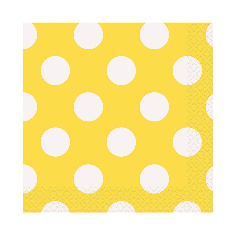 Yellow and White Dots Beverage Napkins (16) for the 2022 Costume season.