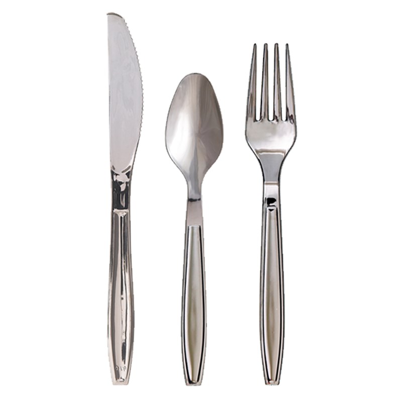 Silver Plastic Cutlery (8 each) for the 2022 Costume season.