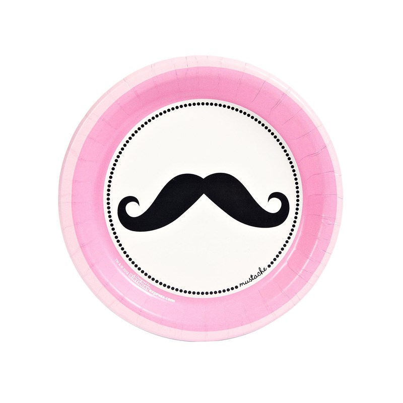 Pink Mustache Dessert Plates (8) for the 2022 Costume season.