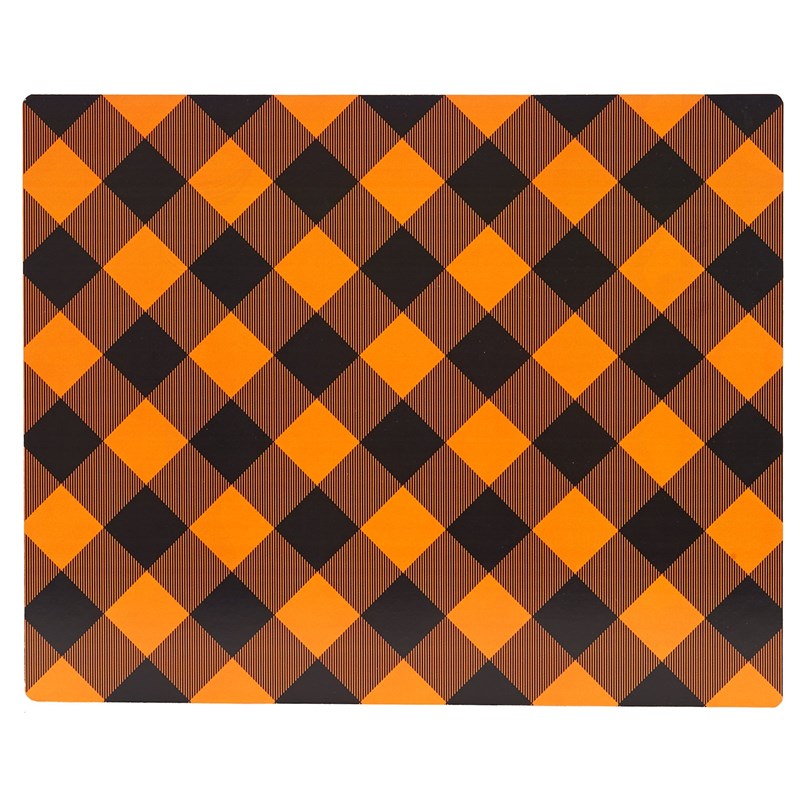 Orange and Black Plaid Placemat (4) for the 2022 Costume season.