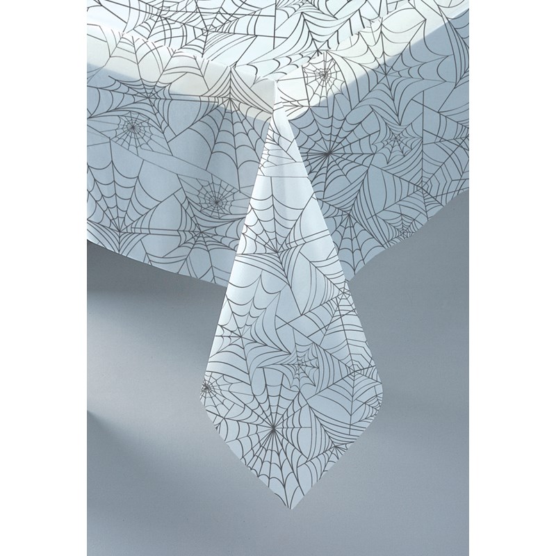 Clear Spider Web Plastic Tablecover for the 2022 Costume season.