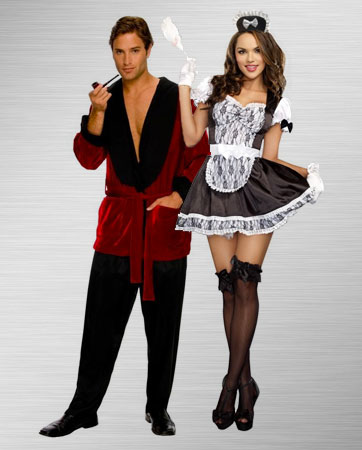 Men dressed as maid