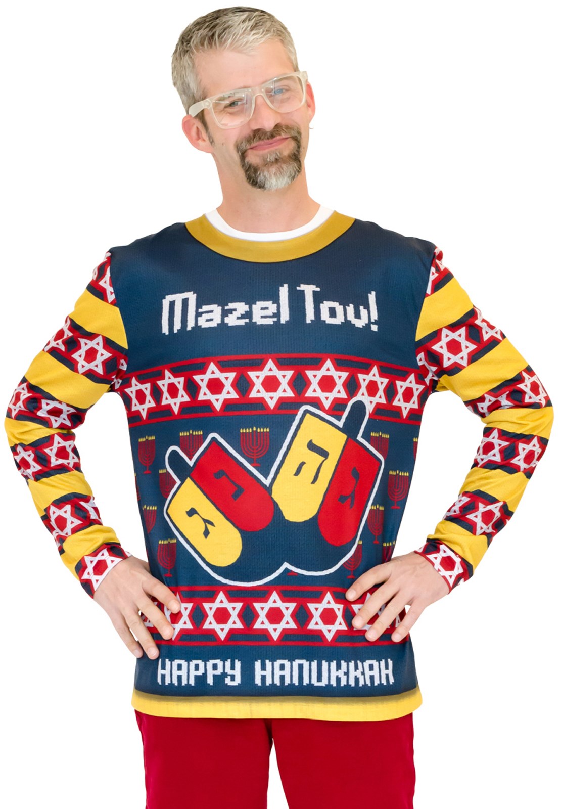 Adult Mazel Tov Ugly Hanukkah Sweater