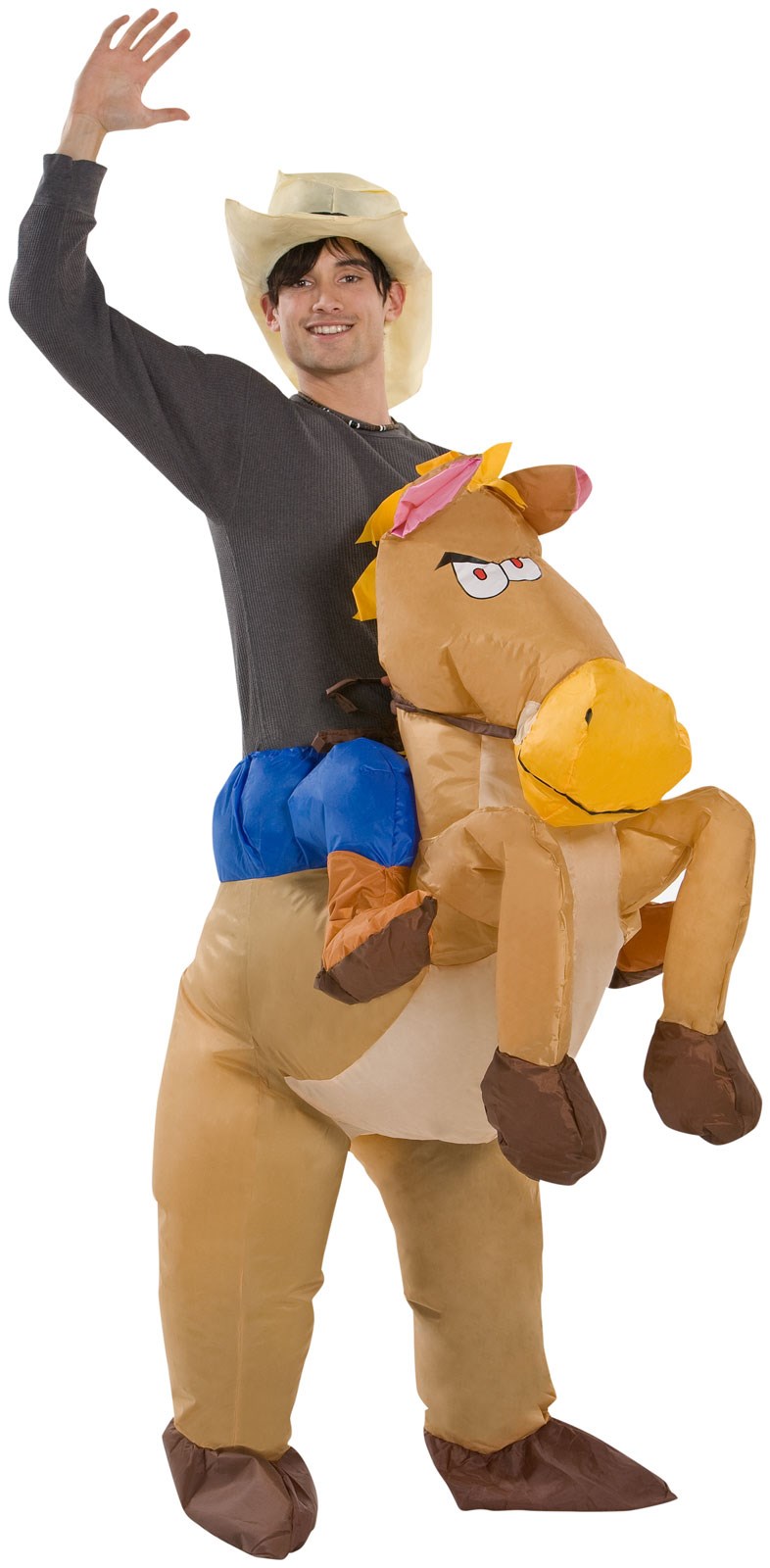 Adult Riding on Horse Illusion Inflatable Costume