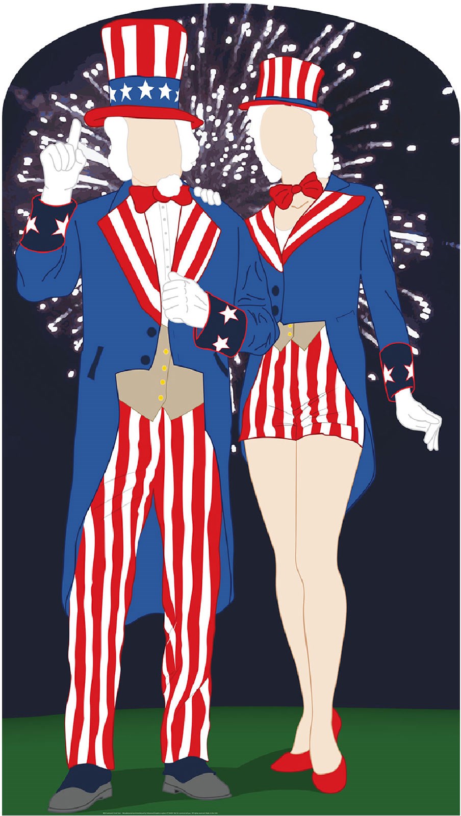 Aunt and Uncle Sam Cardboard Stand Up 6.4