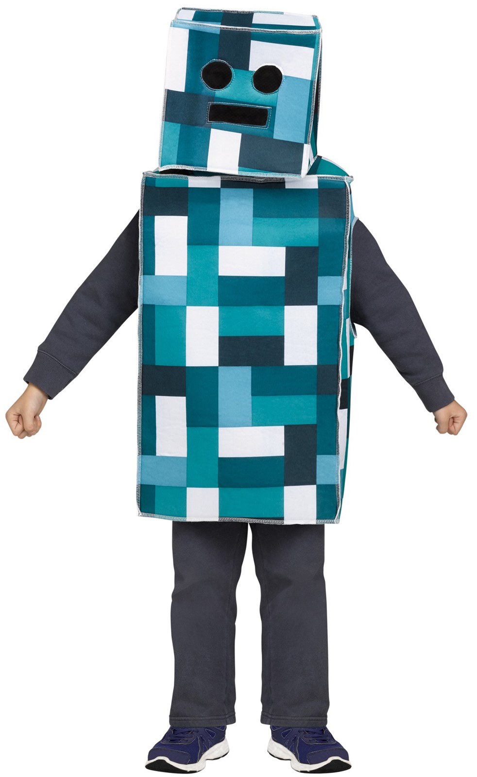 Blue Pixel Robot Costume For Kids