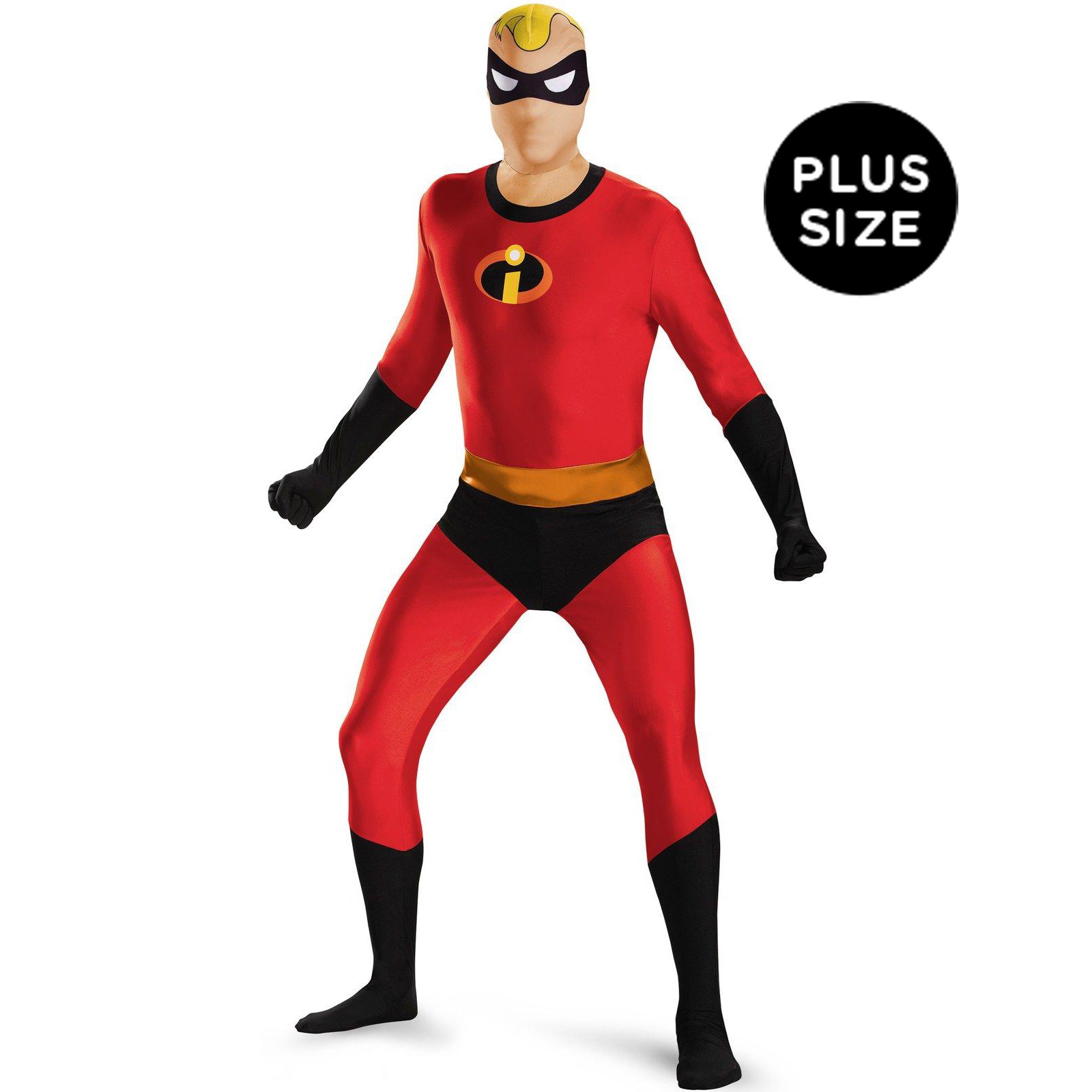 Disneys the Incredibles: Mens Mr. Incredible Bodysuit Plus Costume