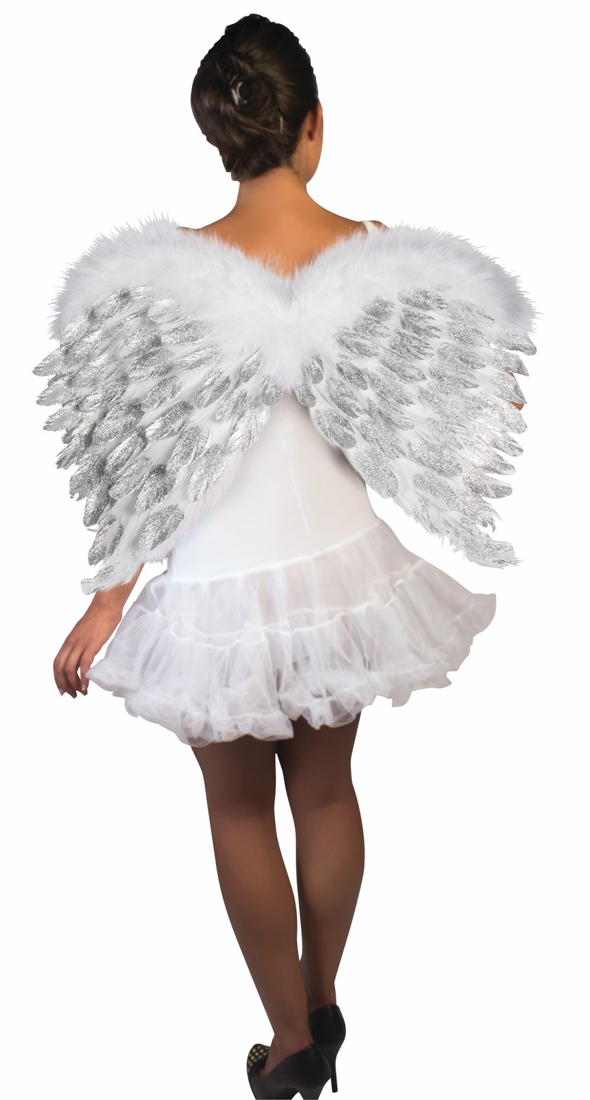 Glitter White Feather Angel Wings