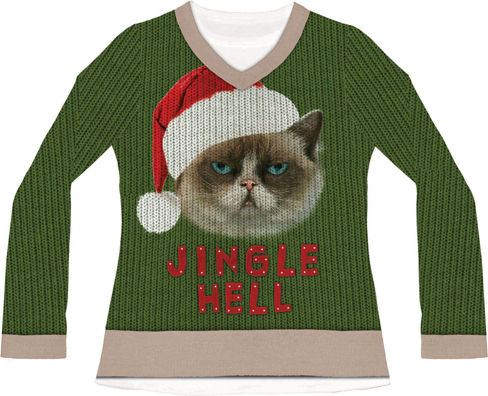 Jingle Hell Cat Ugly Christmas Sweater For Adults