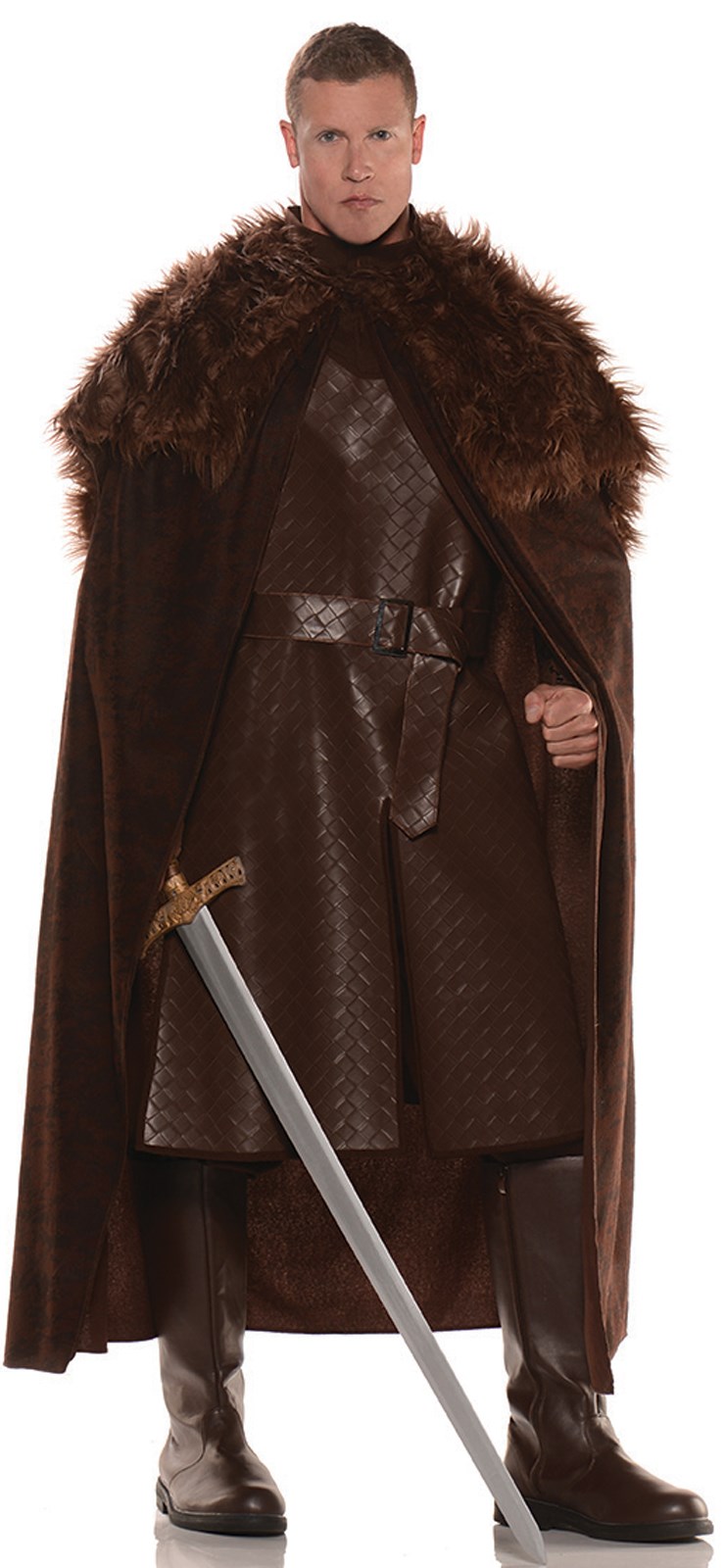 Mens Brown Cape With Fur
