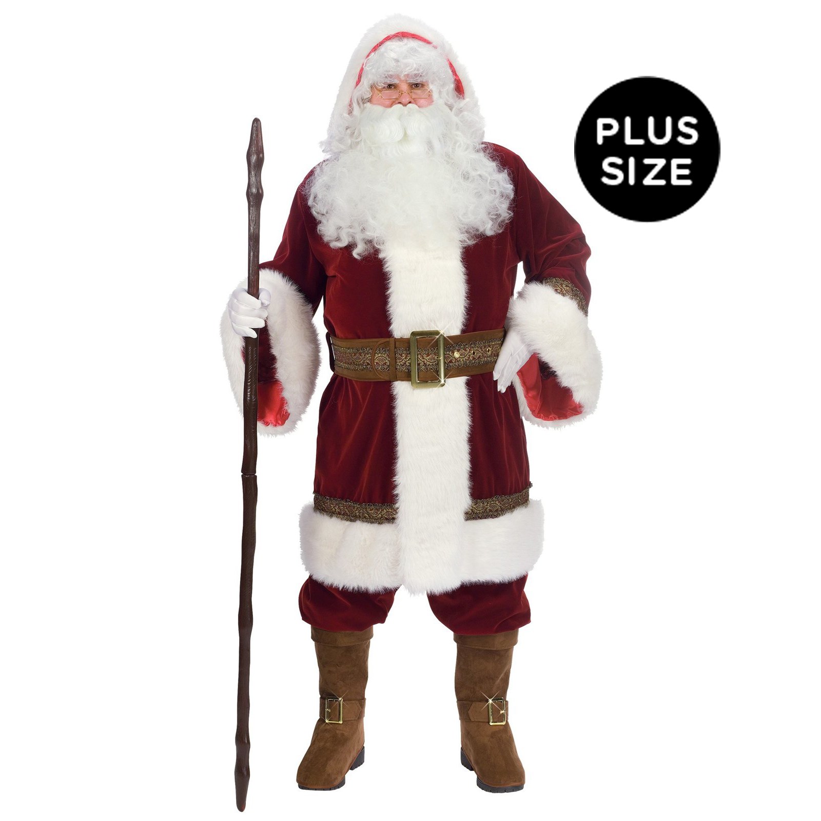 Mens Deluxe Old Time Plus Size Santa Costume