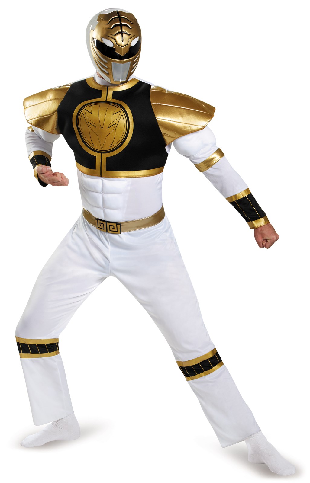 Mighty Morphin Power Rangers: White Ranger Muscle Costume For Adults
