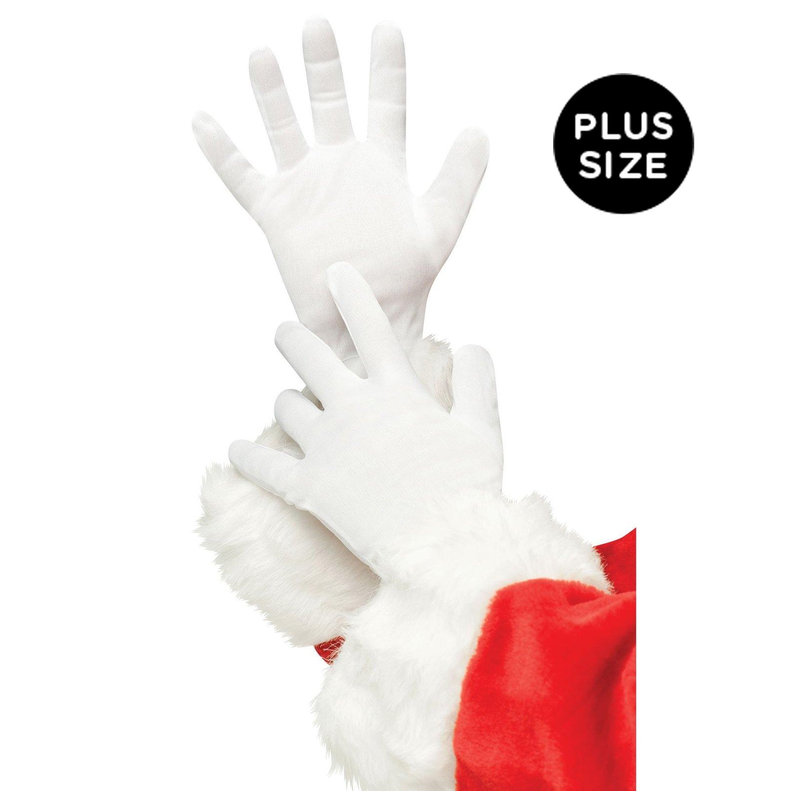 Plus Size White Santa Gloves