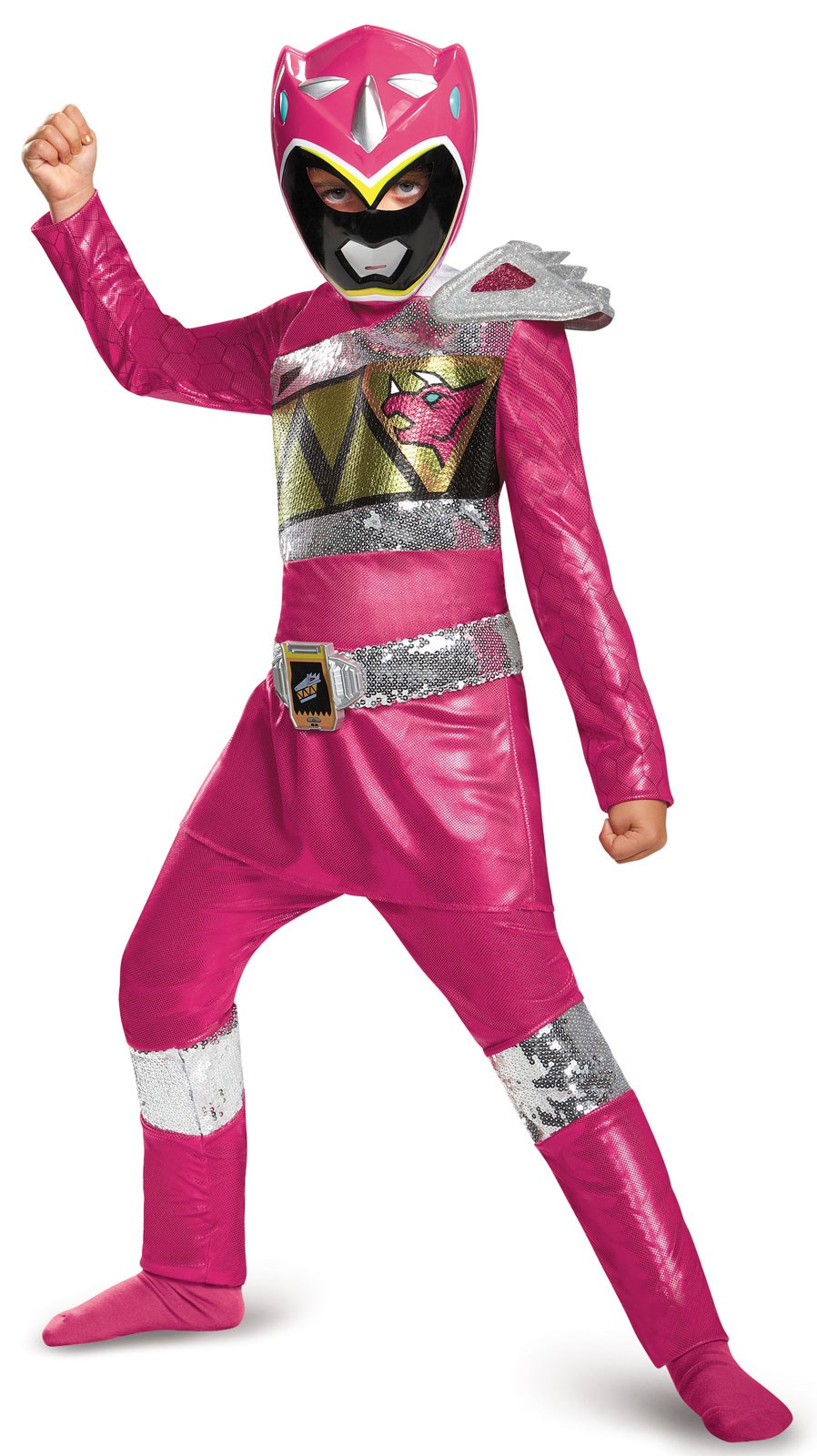 Power Rangers Dino Charge: Deluxe Pink Ranger Sequin Costume For Girls