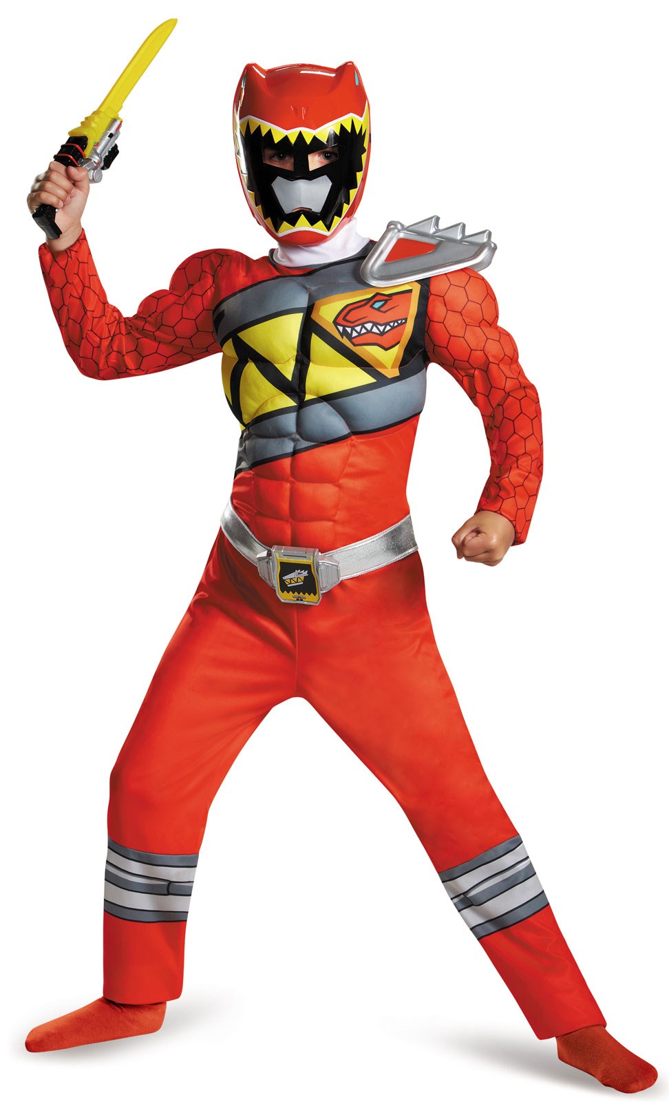 Power Rangers Dino Charge: Red Ranger Muscle Costume For Boys